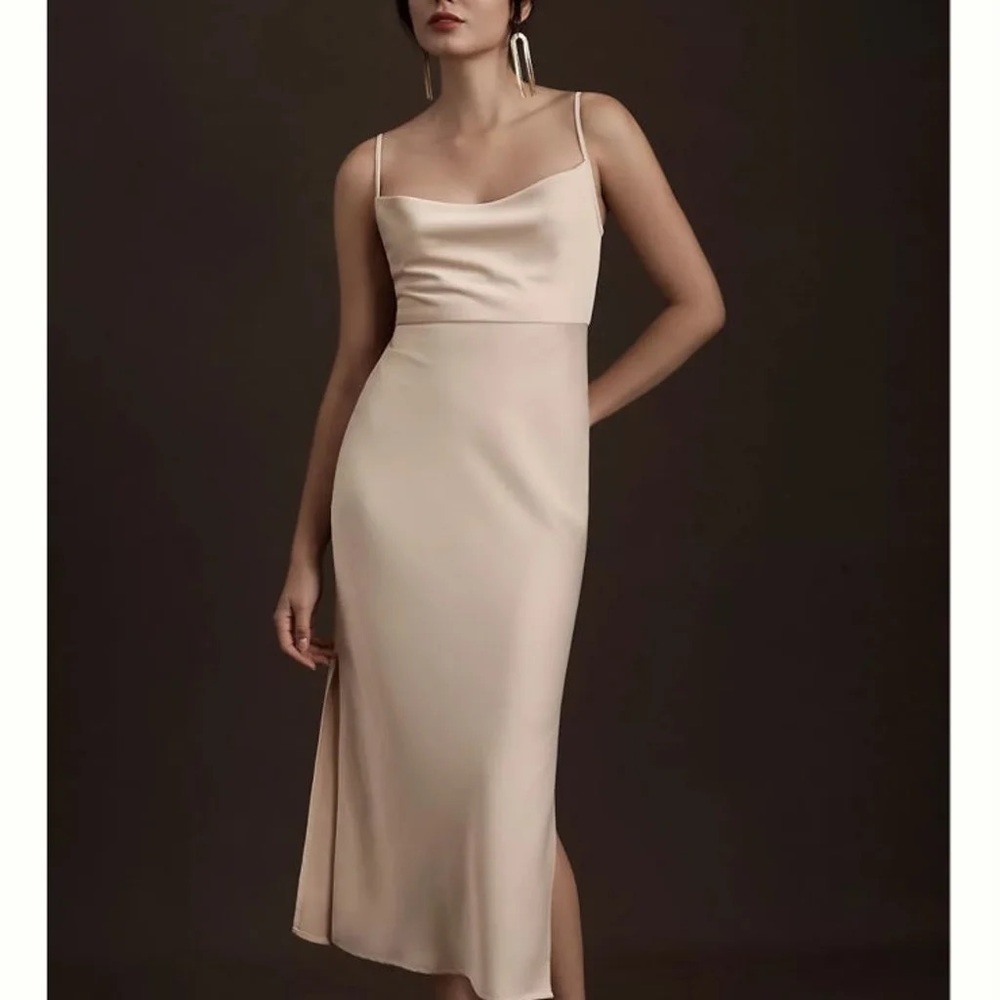 BHLDN Cali Satin Charmeuse Midi Dress - 4
